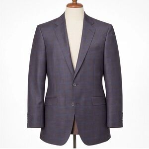 Q Clothier Men’s Wool Blazer Suit Jacket Size 40 Purple Plaid